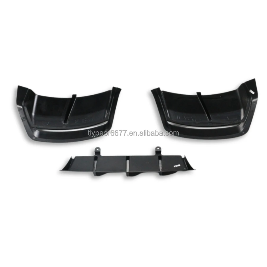 product tiypeor rear lower diffuser splitter glossy black rear bumper lip with brake light for bmw i3 2022 2023 3pcs-7