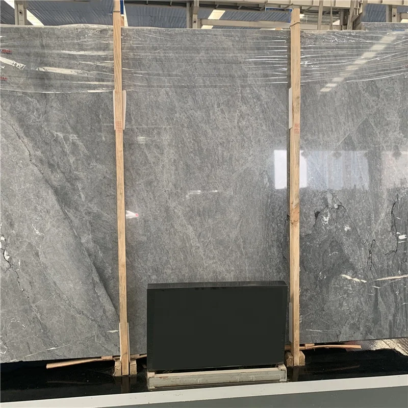 Marmer Alami Tiongkok yang Dipoles dengan Warna Susu dan Corak Galaksi Abu-abu untuk Meja Dapur dan Meja Cuci serta Ubin Lantai