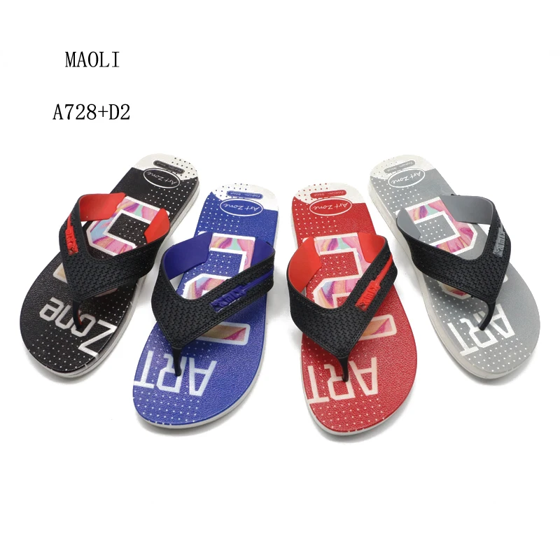 Wholesale Factory Fashion Boys Chappal PVC Hawaiian House Slippers Outdoor Men Flip Flops