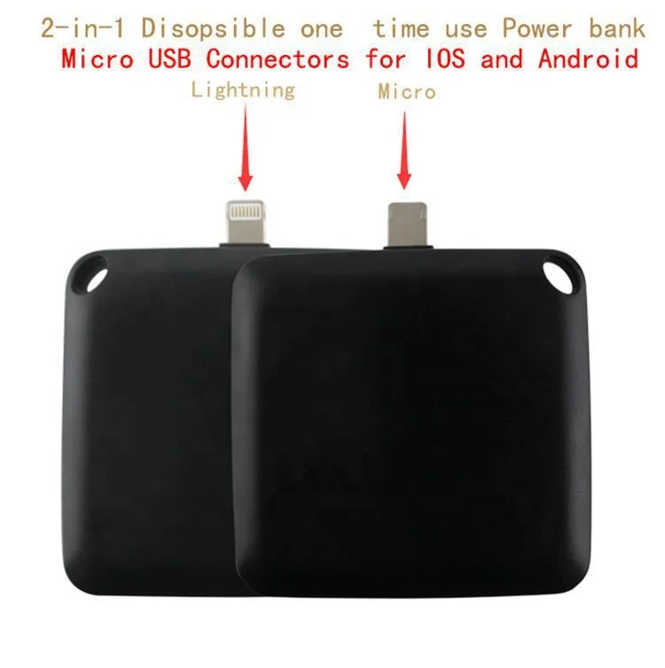 Cheap Price One Time Use Mini Paper Disposable Mobile Charger Power Bank 1000mah