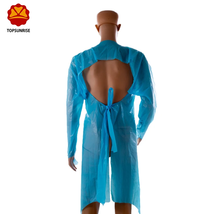 Disposable Surgical CPE Gown With Thumb Loop gown with thumb up Blue Cpe Gown/disposable