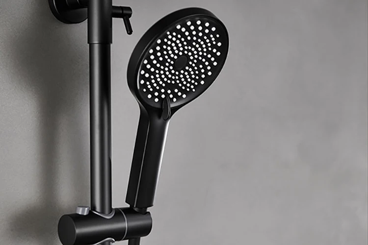 Juego de cabezal de ducha tipo lluvia con función de 4 vías de cobre con llave de piano para baño