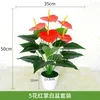 18 heads, 5 flowers, Anthurium (with pot)