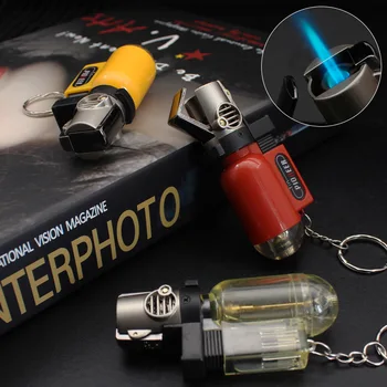 FT168   Windproof Jet Flame Lighter Plastic Lockable Gas Keychain Wholesale