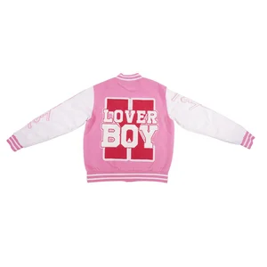 Wholesale Custom Toddler Boy Girl Letterman Patched Autumn Winter Varsity Cotton Unisex Kids Jacket