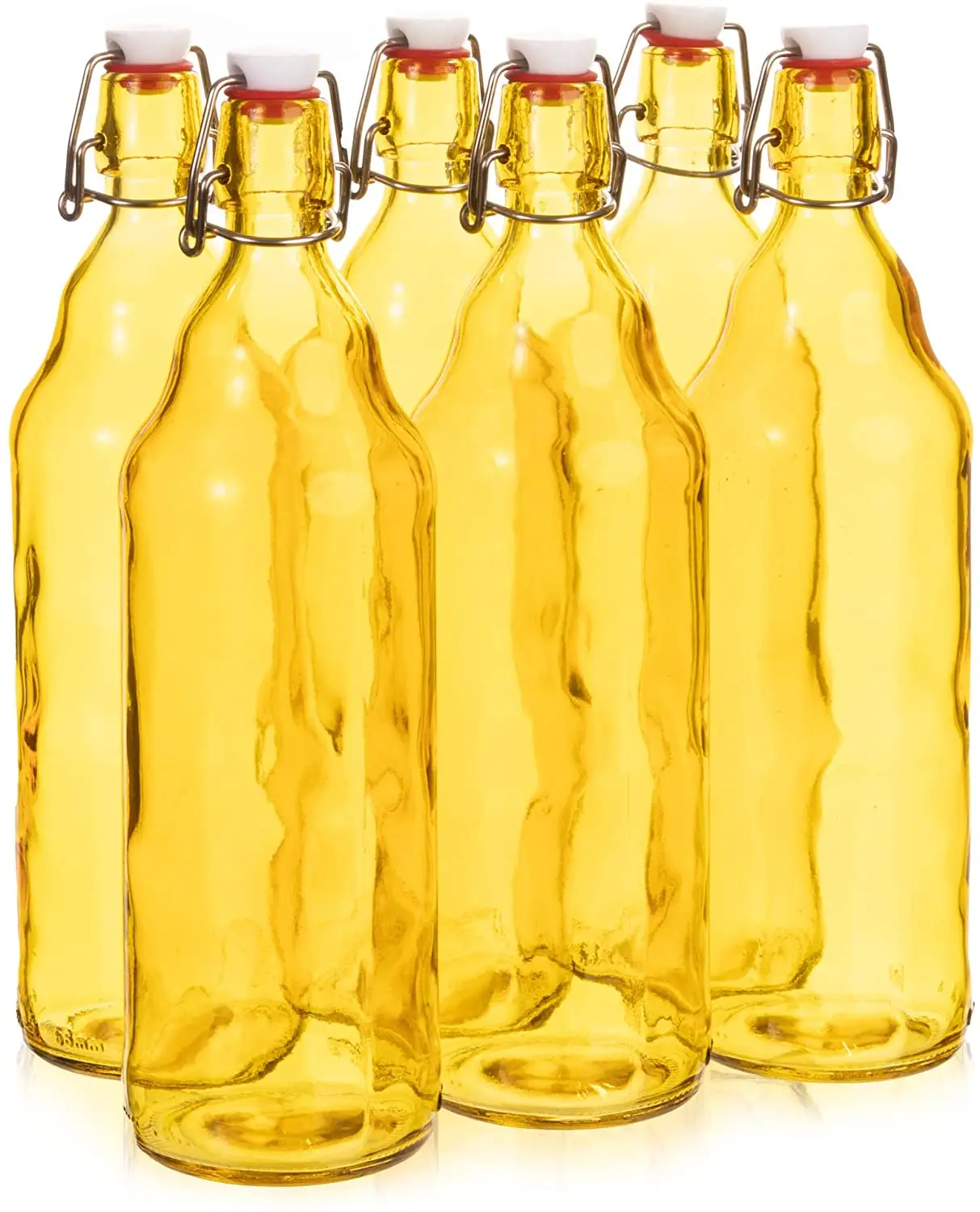 33 Oz. Yellow Glass Grolsch Beer Bottle,Quart Size Airtight Seal With