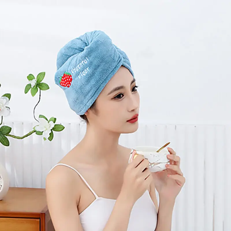 Strong Absorbent Head Scarf Women Shower Cap Dry Hair Cap Rapid Drying Towel