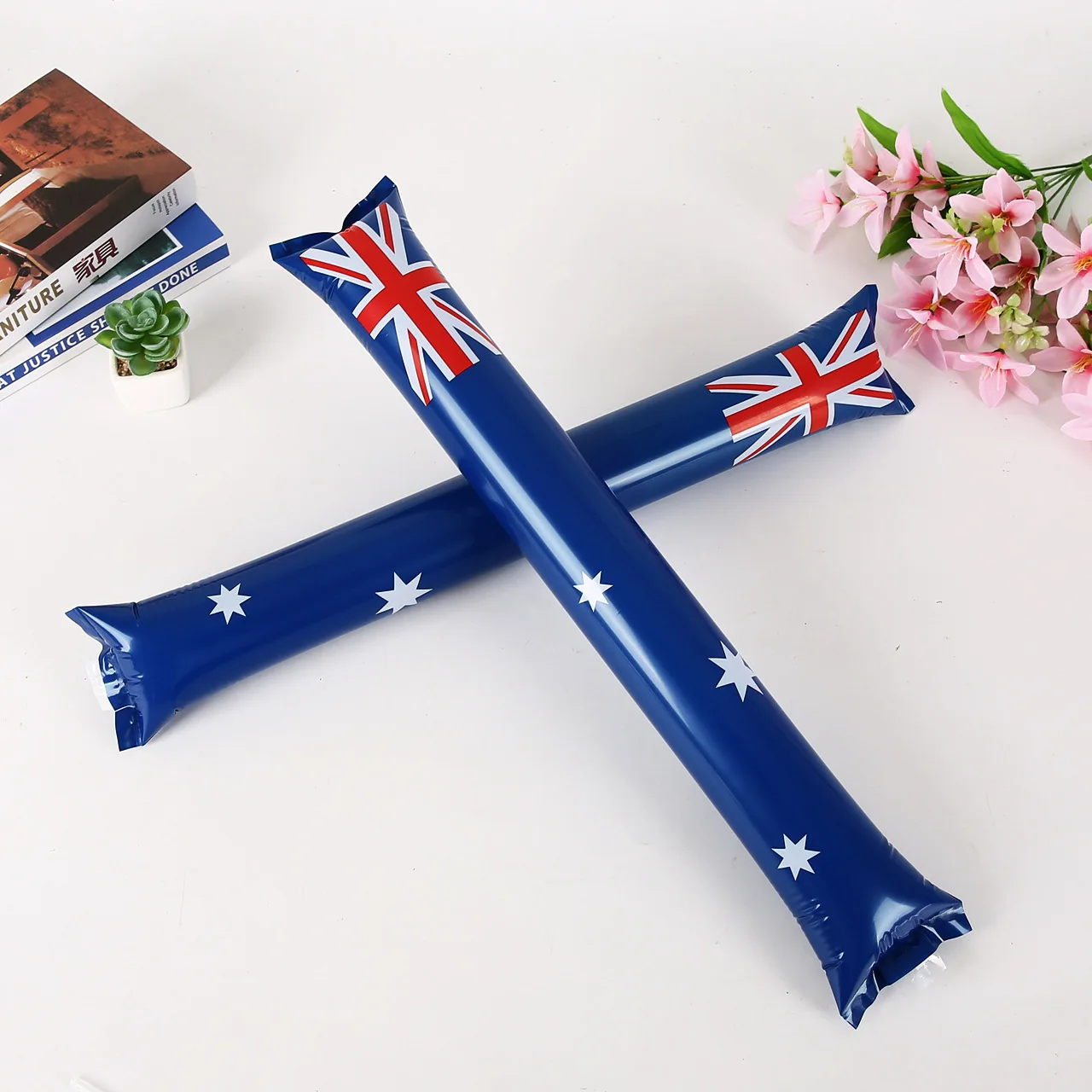 Maroon Cheer Sticks - Customizable Noise Makers for Events