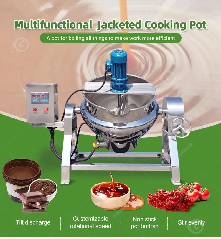 Commercial Self Cooker Jam Restaurante Double Jacket Tilt Automatic ...