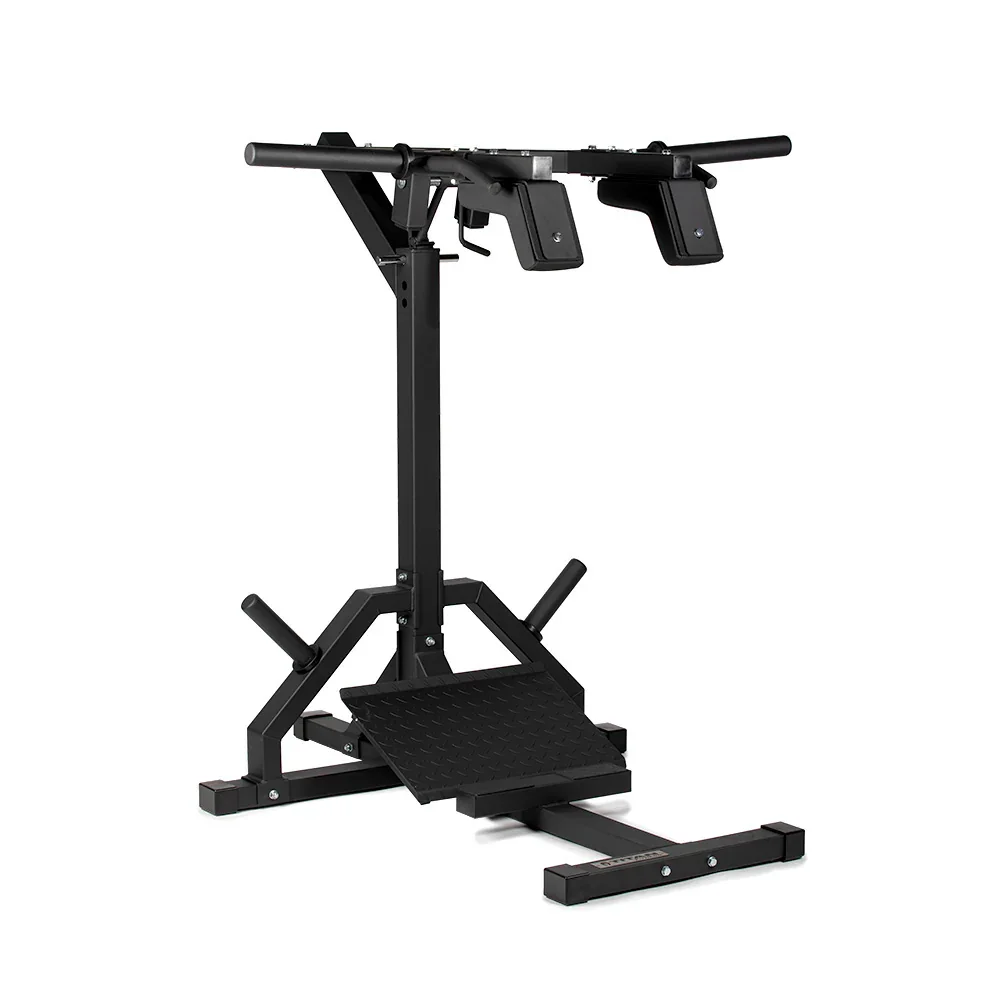 Hack Squat Machine Leverage Squat Calf Raise Machine Leg Exercise with Weight Storage Pins and Band Hooks, Home Gym Machine