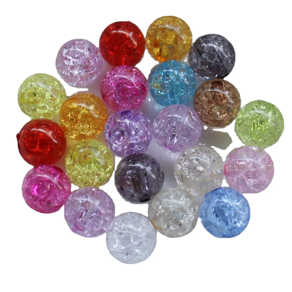 Wholesale Acrylic Crackle Cracked Beads Loose Spacer Round Crafts Beads ...