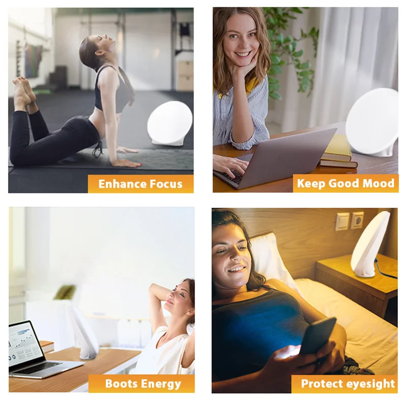 Sun Sad 10000 LED Lightbox Light Therapy Lamp with Adjustable Brightness and Colours for Home Use