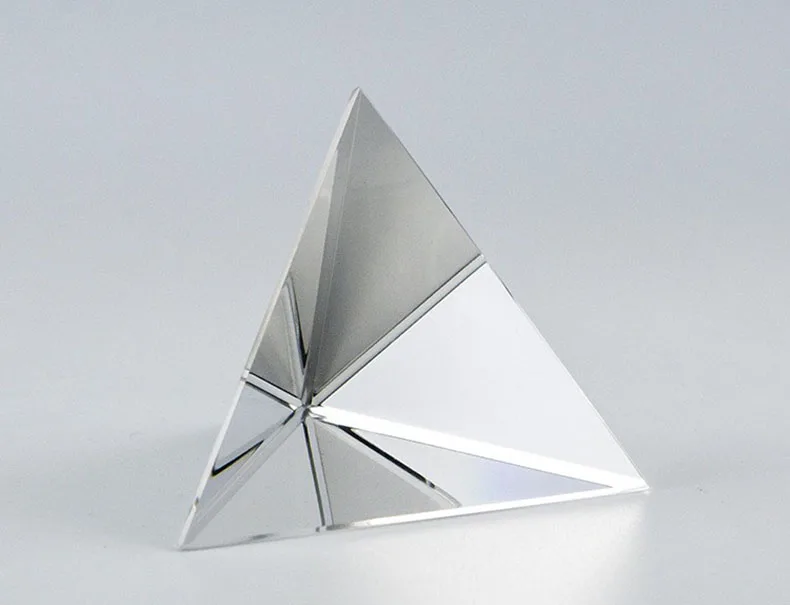 Wholesale Blank K9 Crystal Pyramid Prism Optical Glass Prisms Paperweight  For Decoration details