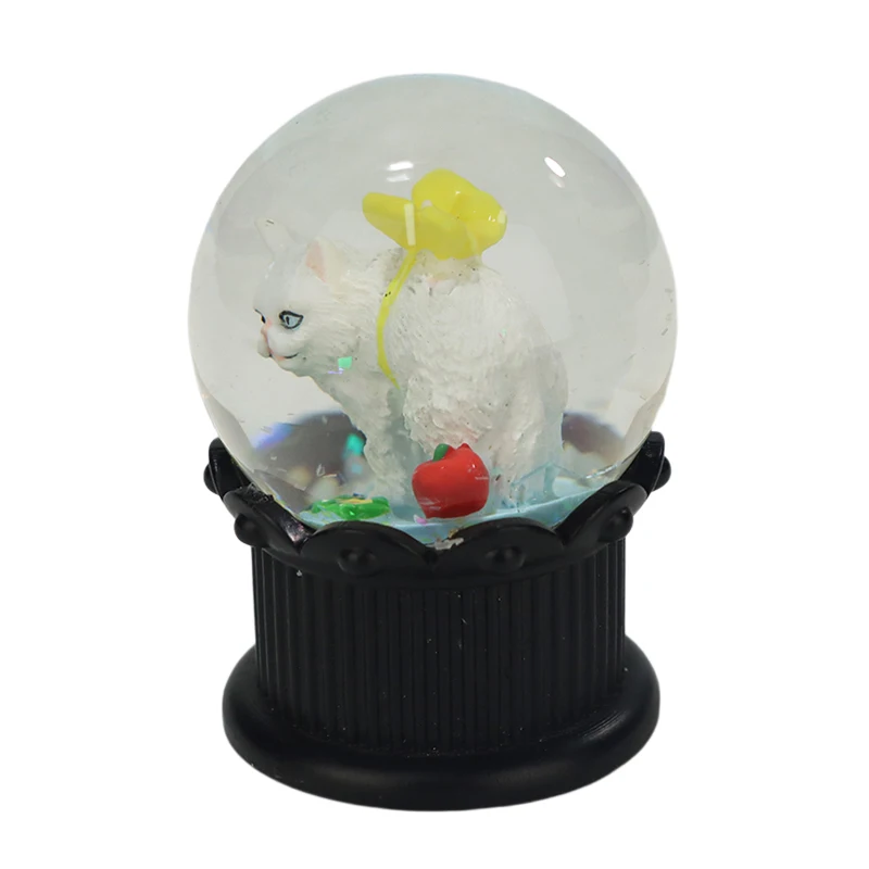 Glass Personalized Small Snowglobe With a Cat Walking Waterglobe Manufacturer