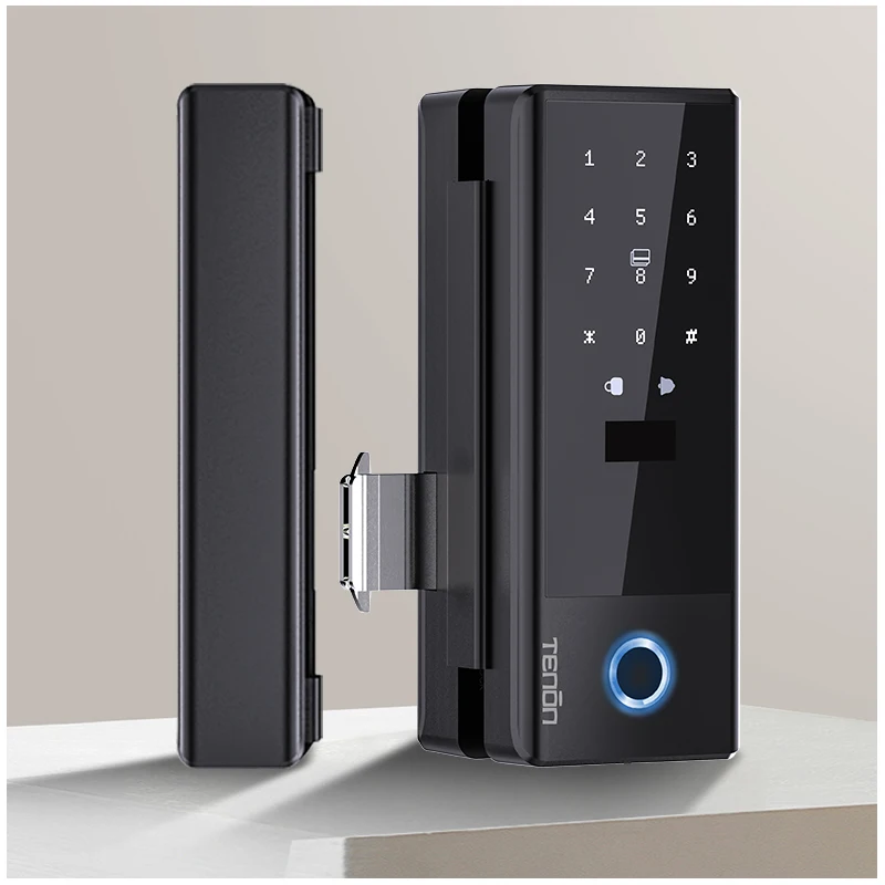 TENON K5 Remote Control Digital Fingerprint Lock Automatic Smart Glass Door Lock