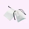 White muslin black drawstring