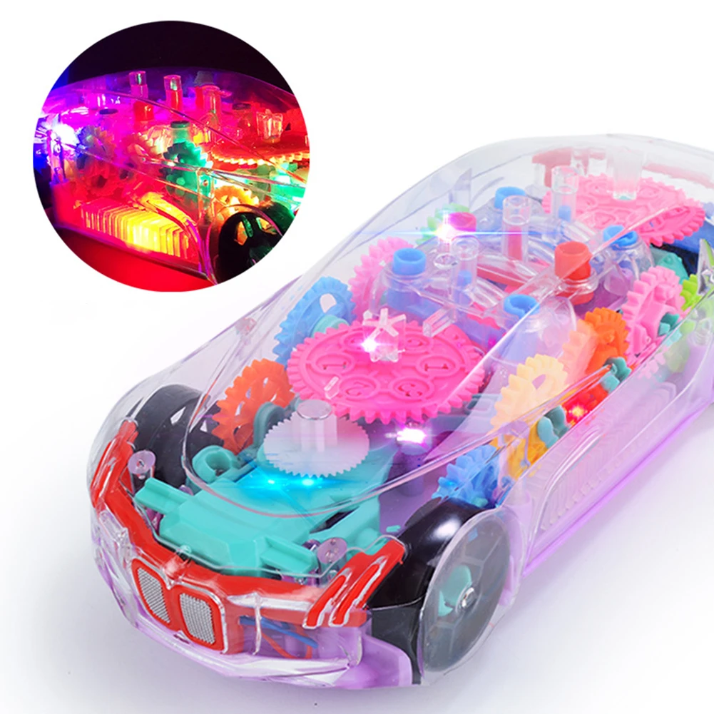 Crianças Piscando Carro De Corrida Brinquedo Transparente Luz