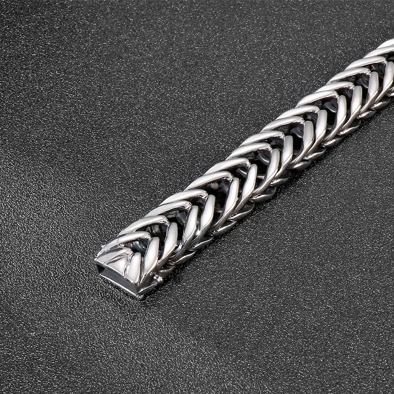 KALEN Hip Hop Franco Chain Titanium Stainless Steel Wide Bracelet Bangle