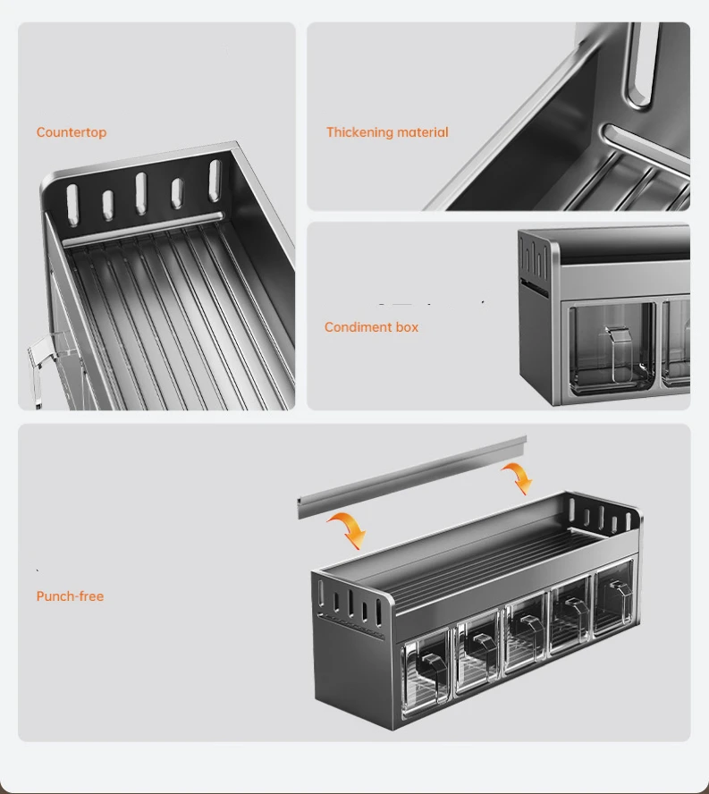 Household Fridge Space Saving Spice Storage Shelf Kitchen Spice Organizer Rack