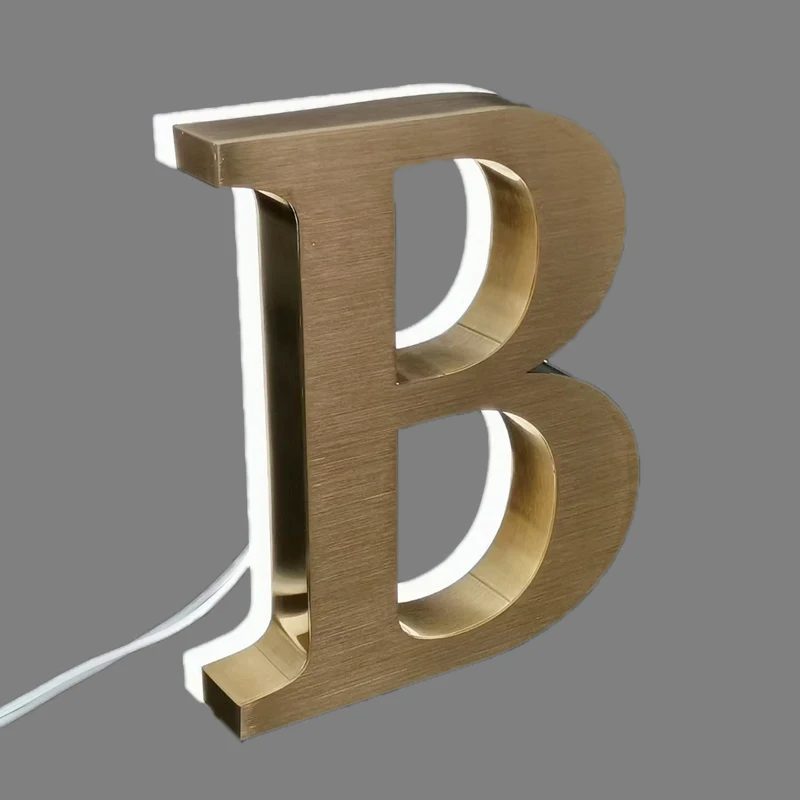 High quality customized 3D luminous characters stainless steel 3D LED backlit signage characters