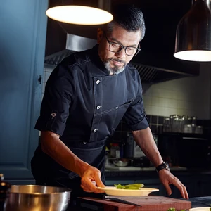 Zhenyao 2026 Men's High-End Seven-Point Cotton Kitchen Work Clothes New Style Cowboy Restaurant Bar Uniforms for Hotel Catering