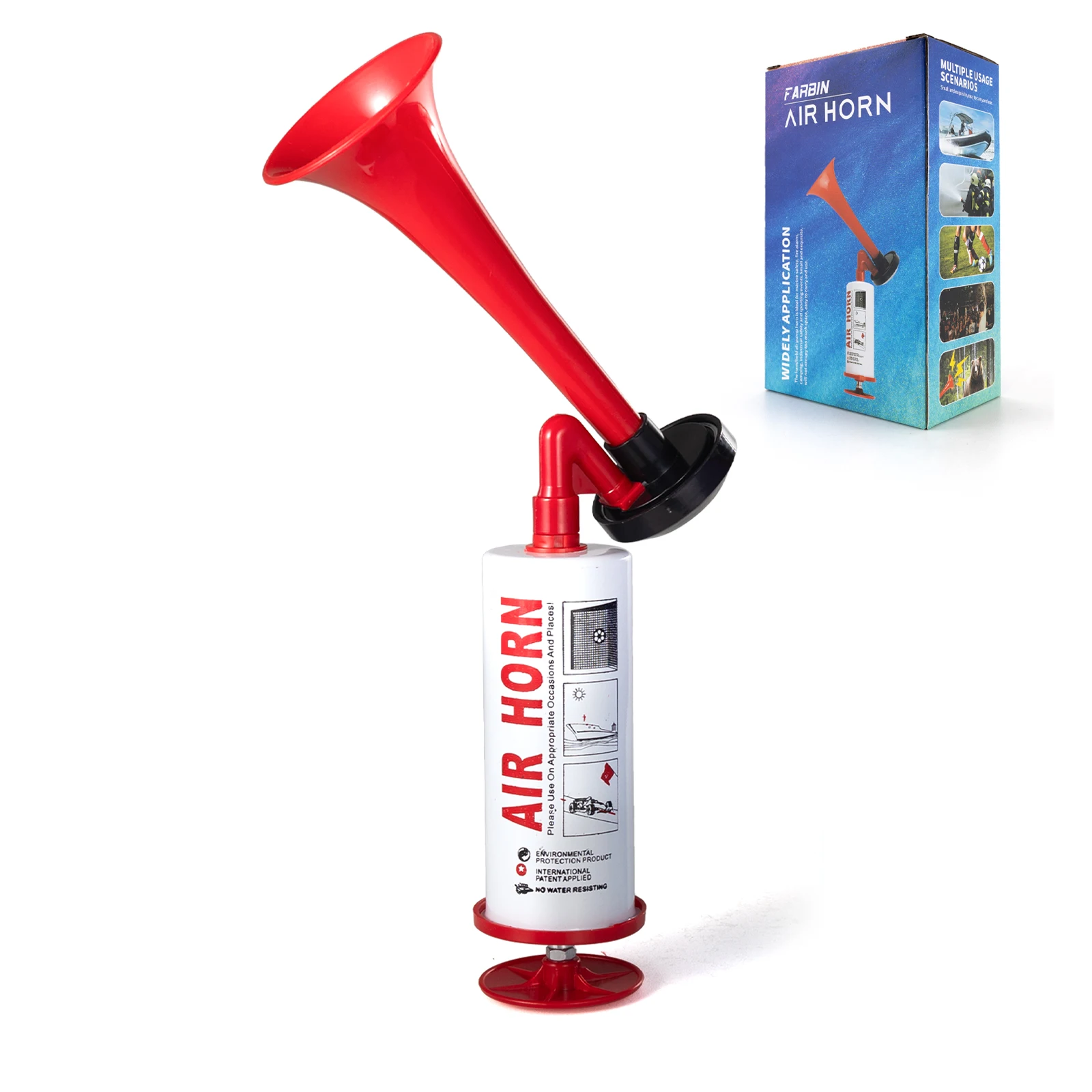 Lot De 4 Klaxons à Air Portatifs – Réutilisables, Forts, En PP – Pour Matchs, Marathons, Fêtes Et Diplômes