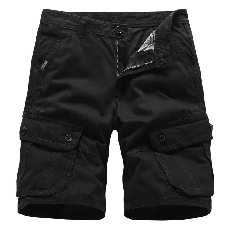 Hot Selling Summer Men's Cropped Pants Loose Overalls Cargo Shorts Print Logo Sports Pants  Outdoor Casual Solid Shorts