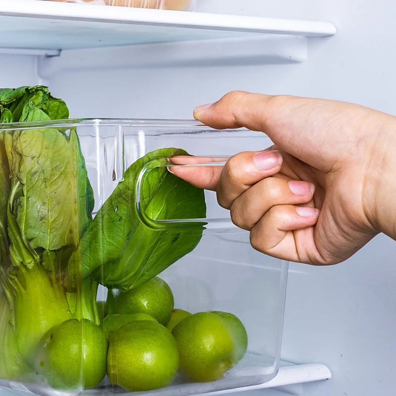 Refrigerator Storage Box Transparent Fruit and Vegetable Beverage Egg Storage Box Kitchen PET Storage Box Plastic Fridge Drawer