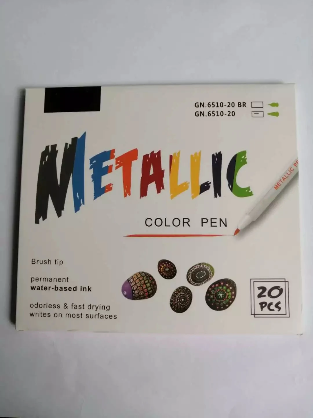 20 Colors  Metallic Marker Pens Set for DIY or Card Making Assorted Colors With  Markers Brtrush Pens Painting Pens