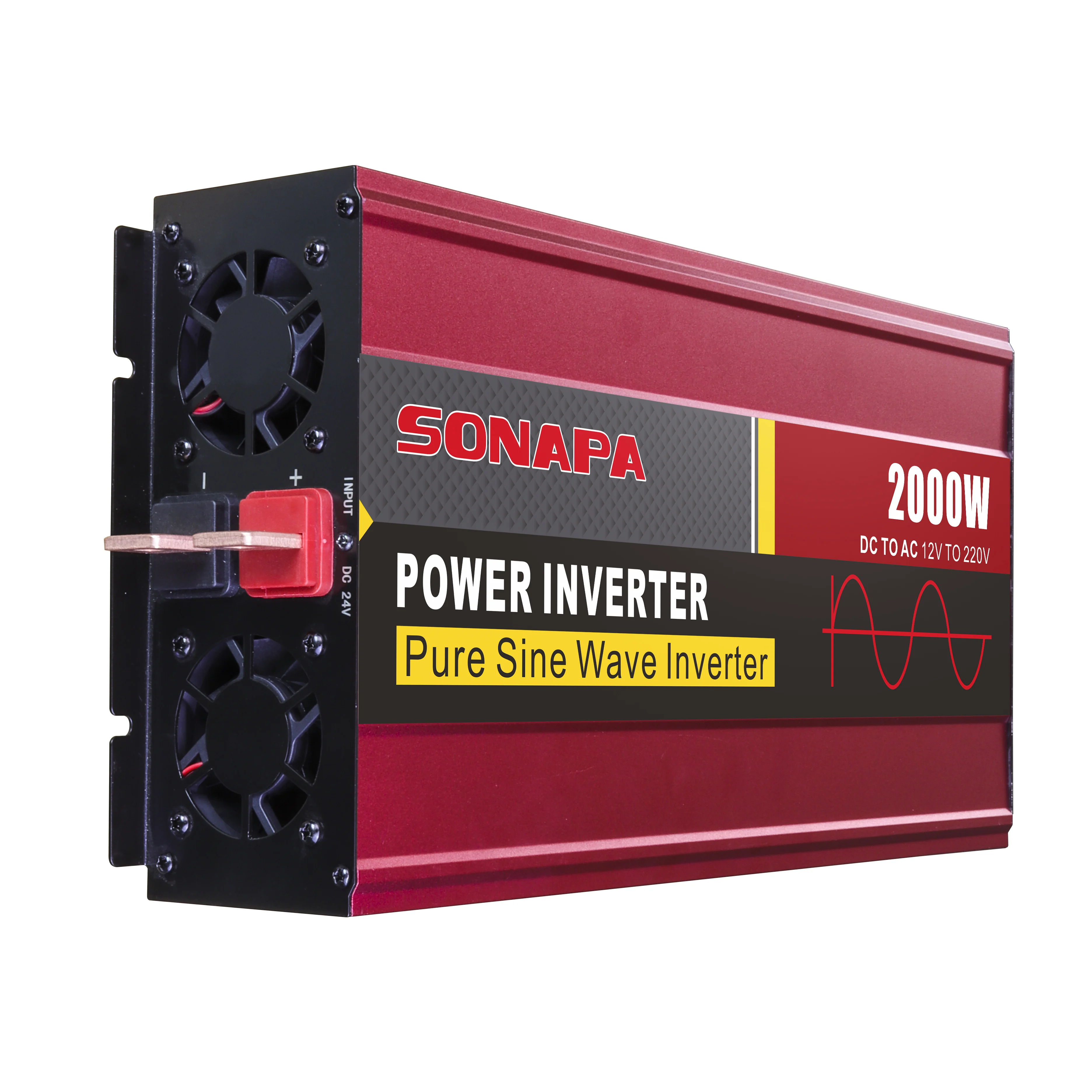 SPC-2000VA Pure Sine Wave Inverter 12V/24V /48V DC to 220/230/240VAC for  Car with USB Port and Car Cigarette Lighter Ports
