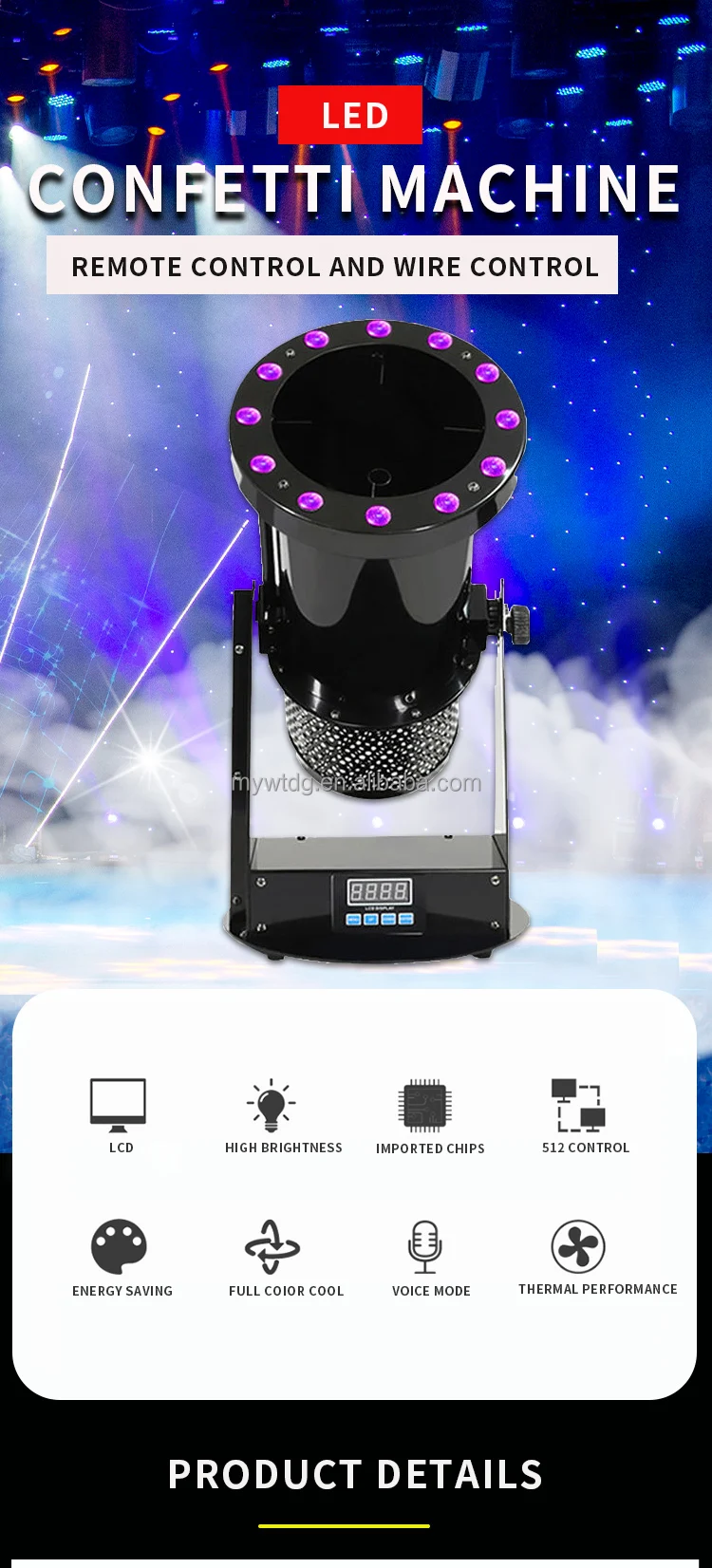 Led Electric Confetti Blower Color Paper Cannon Machine Buy Led