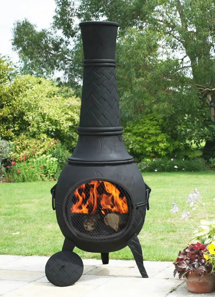 large solid cast iron outdoor woodburning