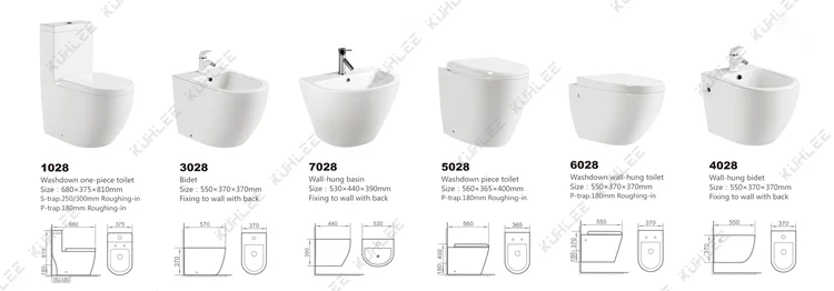 Hotel Ceramic Bathroom One Piece Toilet Set Wall Hung Floor Standing With Bidet Basin Suites