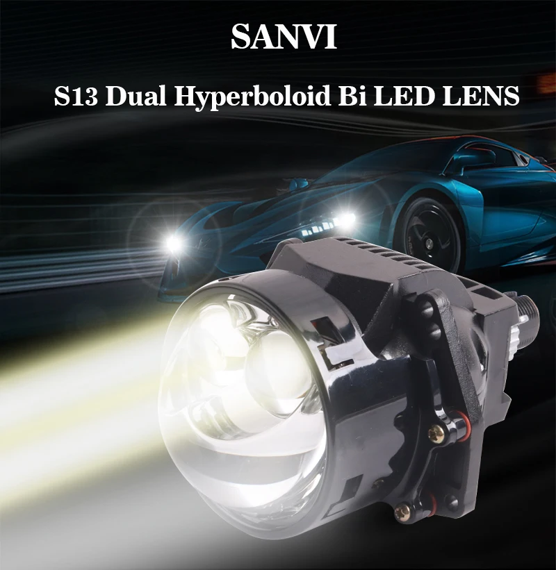 Automobile Led Smart 3 Inch S13 Bi LED Projector Lens Headlight 68w Super Bright Auto LED Lamps for Car Factory Light Assembly