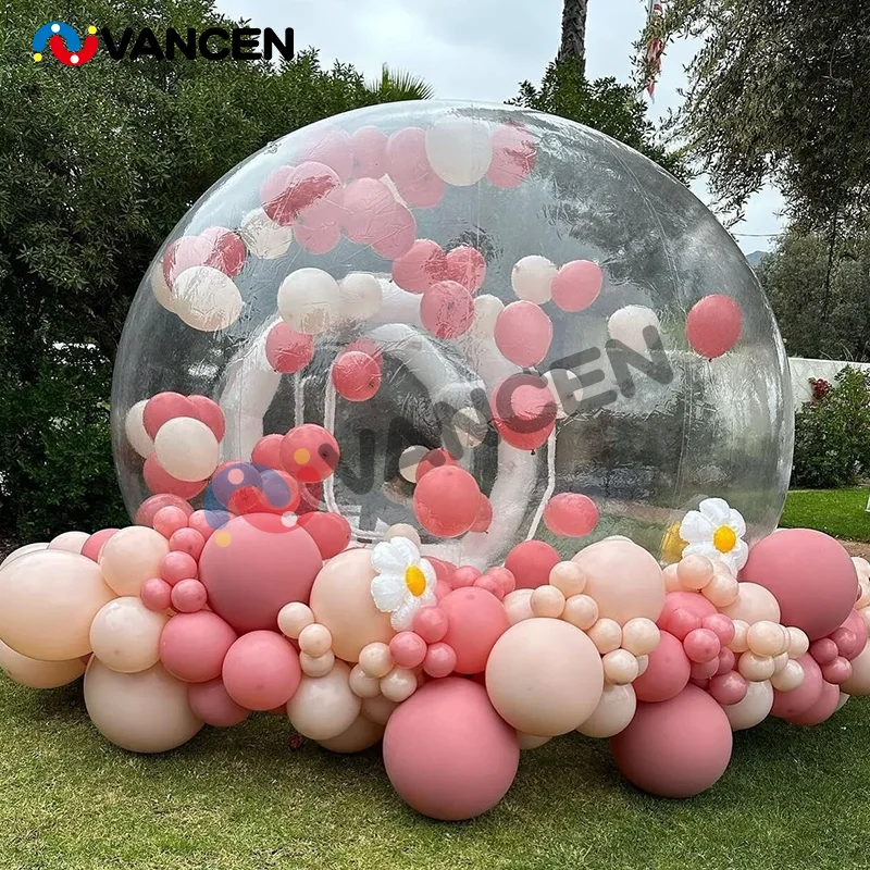 Popular Sale Balloon Bubble Tent Transparent Dome Camping Jumping  Inflatable Bubble House with Bouncy Bottom