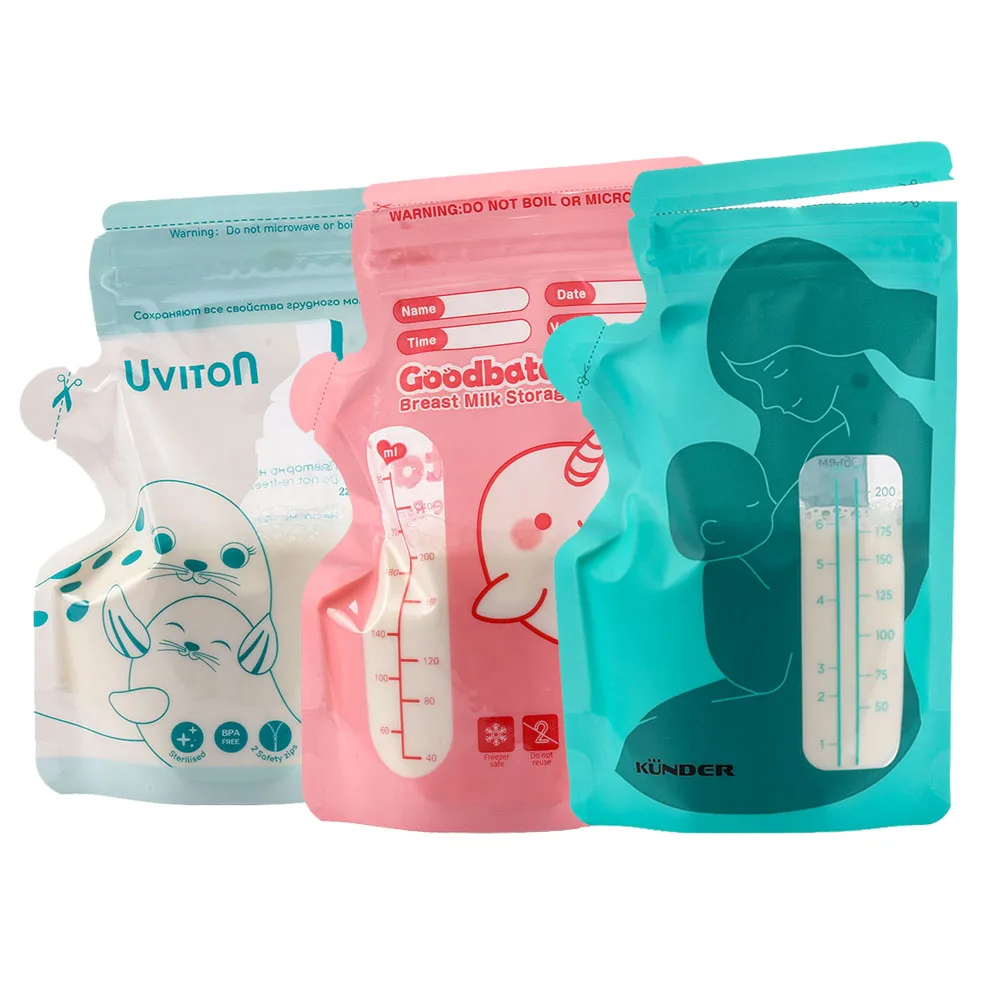 Custom printed Hot Brand BPA-free Self-stand up pouch  Pre Sterilized Breast Milk Storage Bags 120ml 220ml aseptic bag
