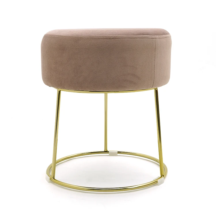 Stool New Sale Dining Round Modern Indoor Home Luxury Foot Step Living Room Furniture Metal Chairs Ottoman Gold Velvet Stools
