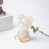 colorful White crystal + gold leaf