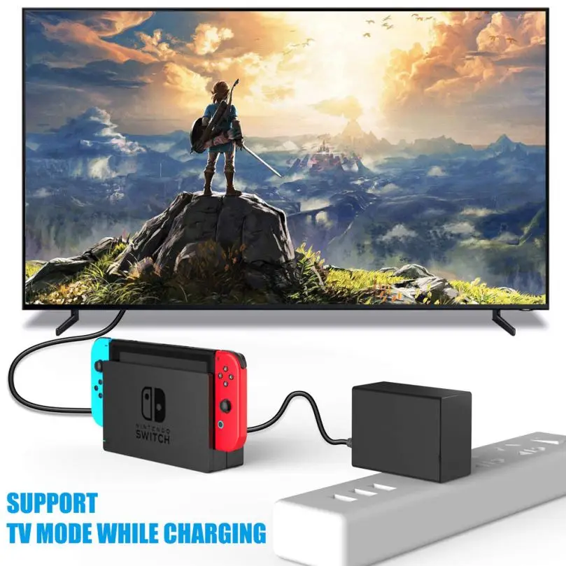 Nintendo Switch用 15V 2.6A ウォールチャージャー ACアダプター 黒