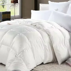 Newest Wholesale Hotel Sheets Bed Set 90% Goose Down Comforter Bed Duvet Facial Sateen Bed Quilt Eider Down Filled Duvet