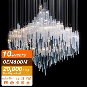 Custom Crystal Living Room Bedroom Lampen Simple Post-Modern Luxury Design Dining Room Villa Hotel LED Chandelier