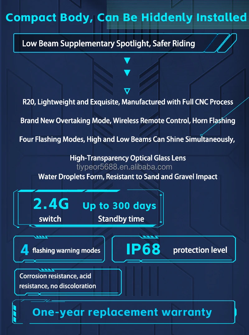 lo beam tangent light for motorcycle atvutv144-2