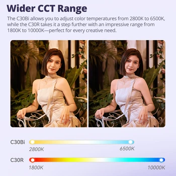 Godox C30Bi 30W 2800K-6500K Portable Light Portable Video Light for Live Streaming Outdoor Shooting detail image