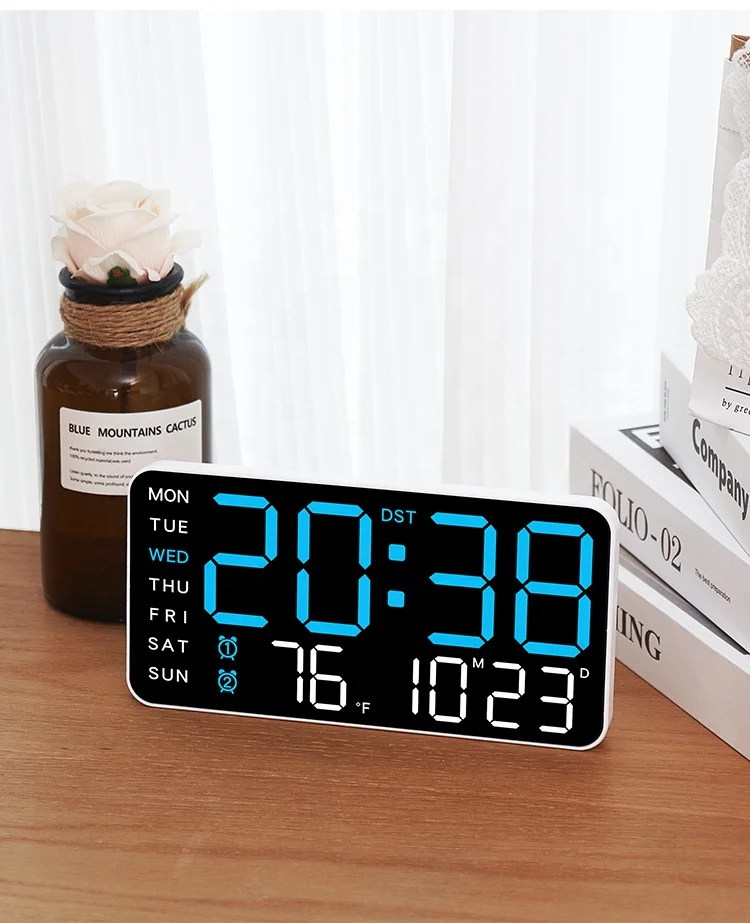 Wecker Digitale Wanduhr Mit Kalender Large Digital Wall Clock Desk
