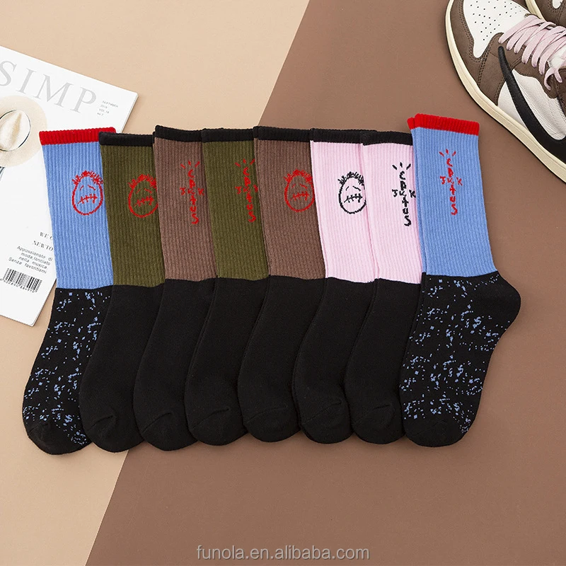 Men's Women's Hip-Hop Street Crew Travis Socks Trending Cactus Jack Grimace  Band Cashew Floral Sneaker Youth Spring| Alibaba.com