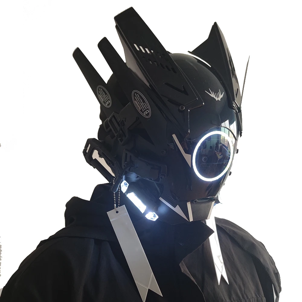 Cyberpunk Mask Cosplay For Men Led Light Up Party Mask Cosplay ...