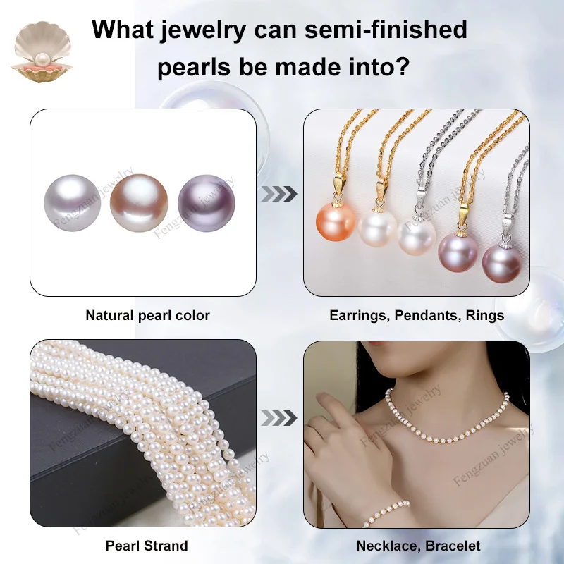 Orecchini Pendenti Con Perle D'acqua Dolce. Perle Bianche Da 6,5-7 Mm - Foto 3