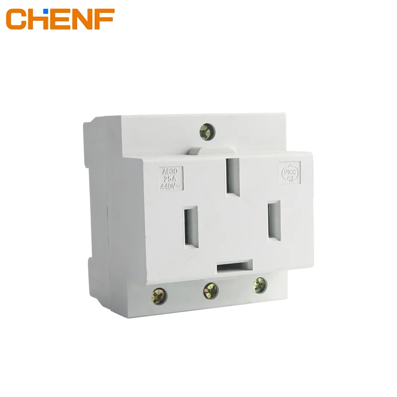 CHENF 16a 25a 250v Mounted Socket French Modular Socket France/eu/universal Power Electric Din Rail Socket the Guide Rail Socket