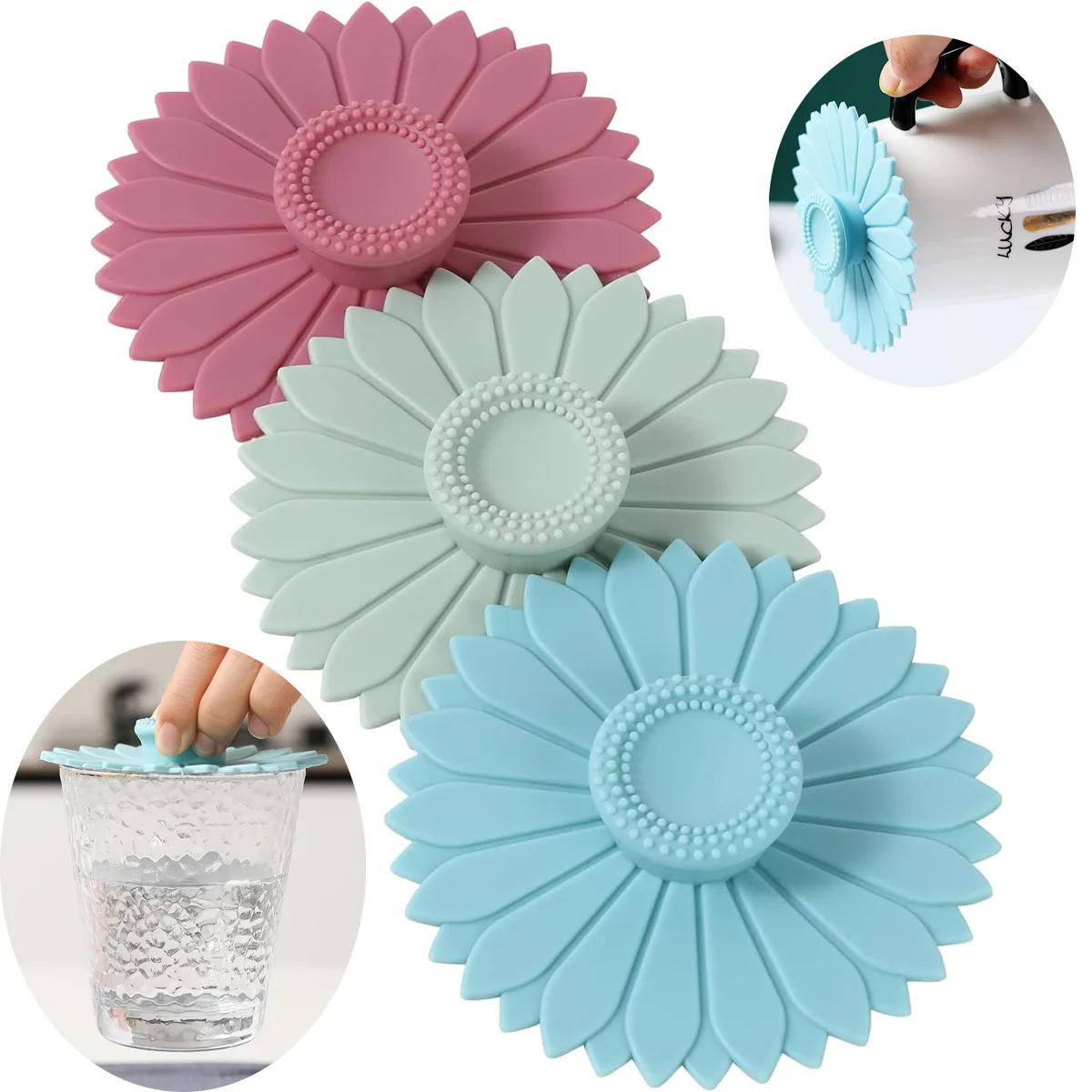 Food-Grade Silicone Tea Cup Lids Anti-Dust Reusable Mug Lid for Coffee & Tea Cute & Wear Resistant details