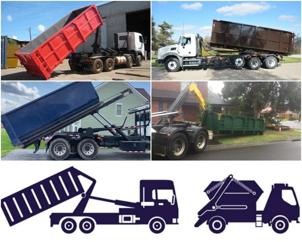 Hook Lift Skip Bins Loader Truck Metal Skip Scrap Bins Recycling